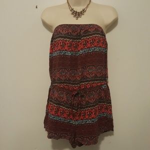 Forever 21 Floral Romper - jewel tones